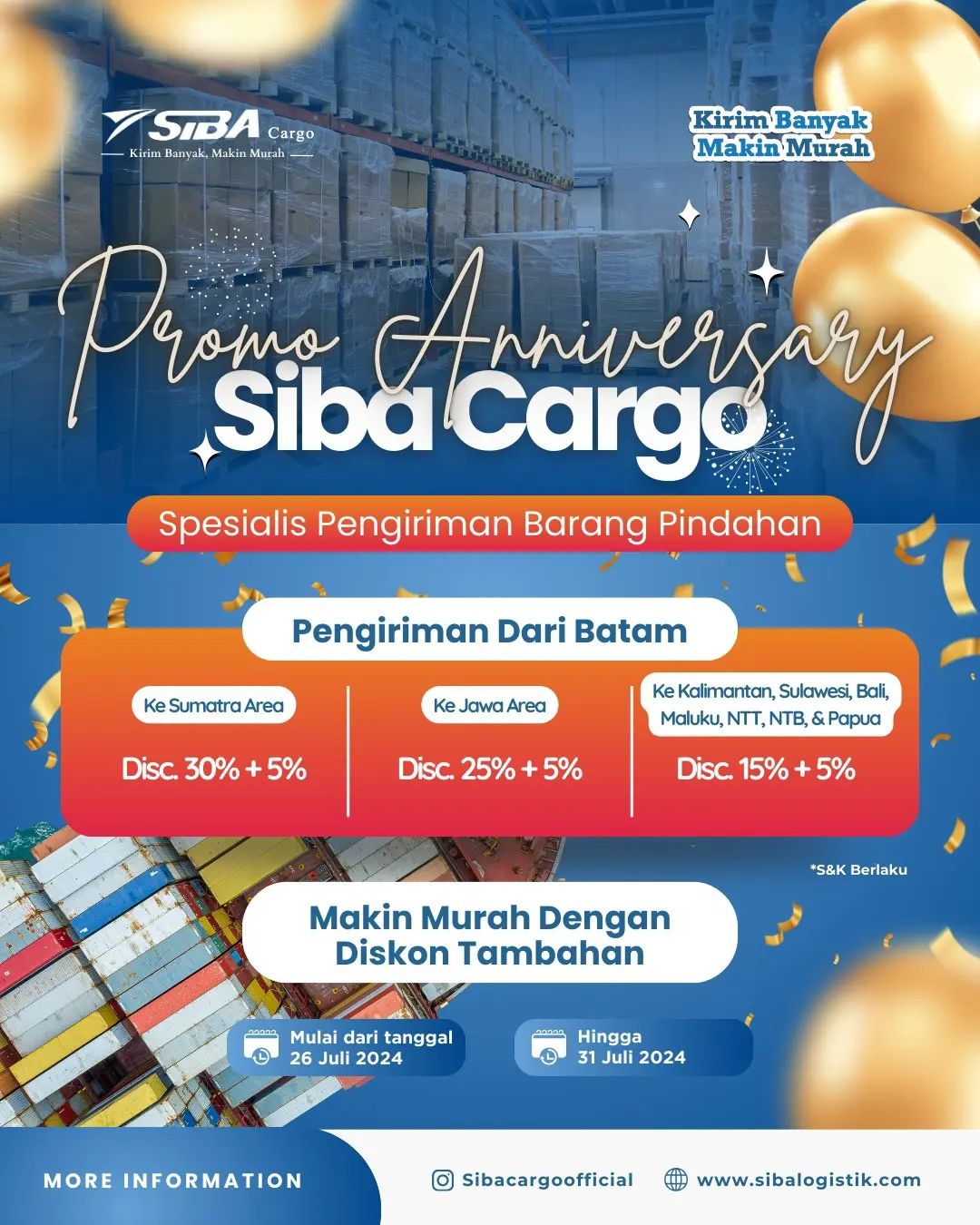 Promo Anniversary Pindahan Siba Cargo
