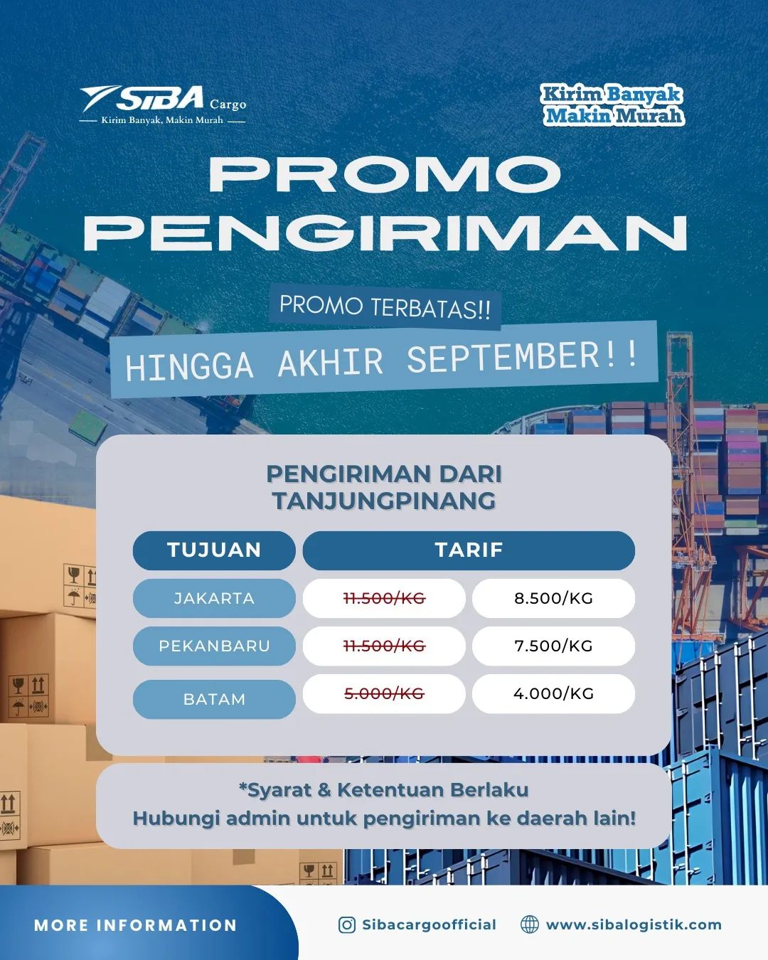 Pengiriman Cargo Tanjungpinang ke Jakarta Pekanbaru Batam