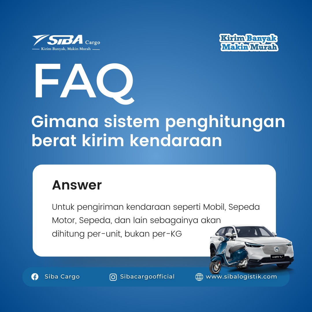 Penghitungan Berat Kirim Kendaraan